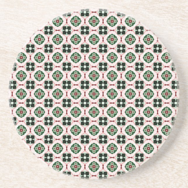 Posavasos Patrón abstracto de Navidad funky boho retro lindo (Frente)