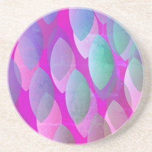 Posavasos Patrón abstracto moderno   Magenta Púrpura Rosa Ve