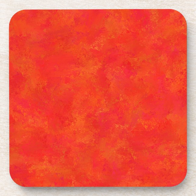Posavasos Patrón abstracto naranja rojo (Frente)
