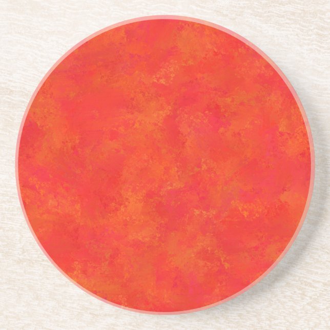 Posavasos Patrón abstracto naranja rojo (Frente)