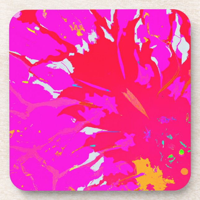 Posavasos Patrón abstracto rosa elegante (Frente)