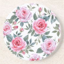 Patrón acuarela cottagecore de rosa rosa floral
