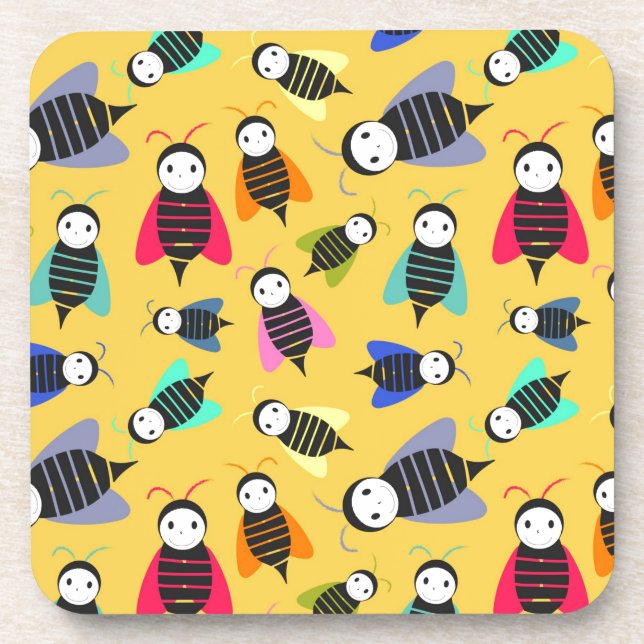 Posavasos patrón animal de abejas (Frente)