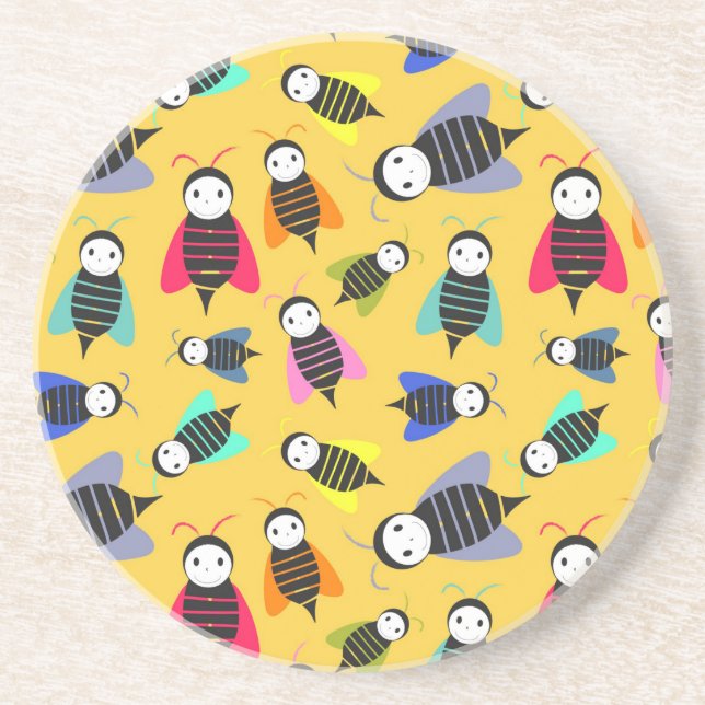 Posavasos patrón animal de abejas (Frente)