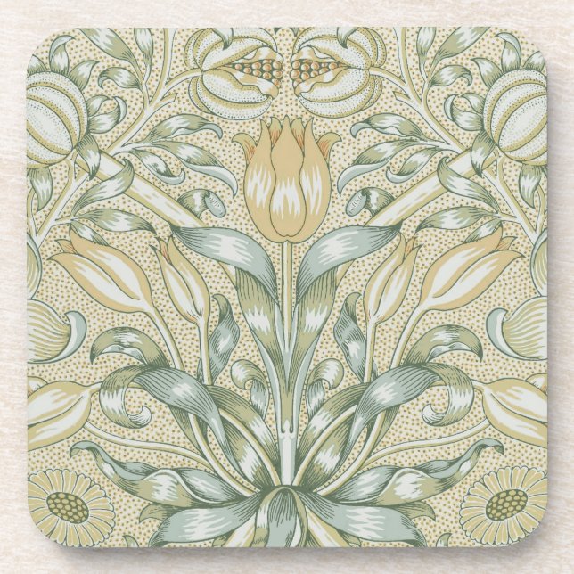 Posavasos Patrón Antiguo de Granada de William Morris Lily (Frente)