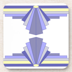 Posavasos Patrón Art Deco en morado y limón