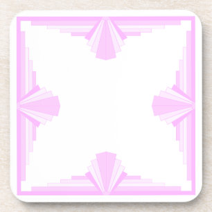 Posavasos Patrón Art Deco en Pastel rosa
