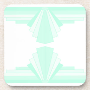 Posavasos Patrón Art Deco en Pastel Verde