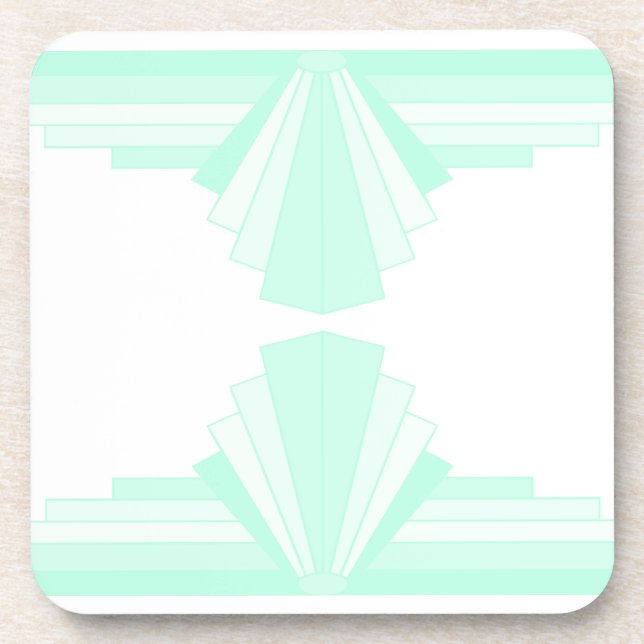 Posavasos Patrón Art Deco en Pastel Verde (Frente)