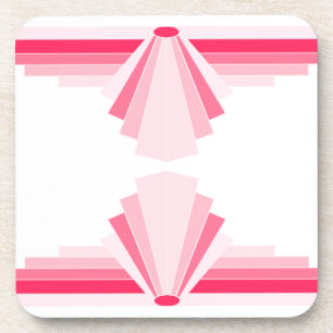 Posavasos Patrón Art Decó en rosa brillante