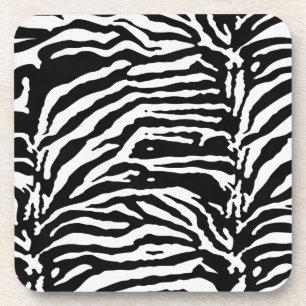 Posavasos Patrón artístico negro y blanco de camuflaje cebra