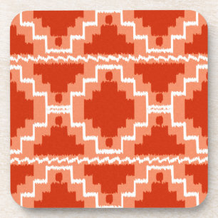 Posavasos Patrón Aztec Ikat - Arroz, Naranja y blanco