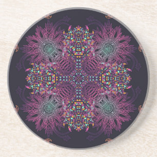 Posavasos Patrón azteca geométrico, vintage sin costuras.