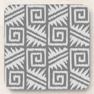 Posavasos Patrón Azteca Ikat - Tonos grises / grises