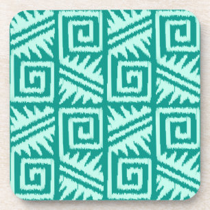 Posavasos Patrón Azteca Ikat - Turquesa y Aqua