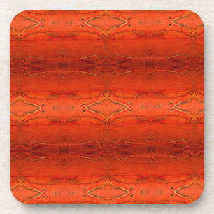 Posavasos Patrón Azteca Naranja Rústico