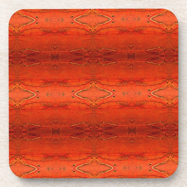 Posavasos Patrón Azteca Naranja Rústico (Frente)