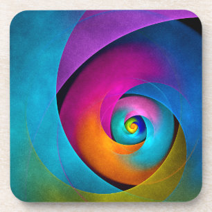 Posavasos Patrón azul rosado del arte del resumen floral mod
