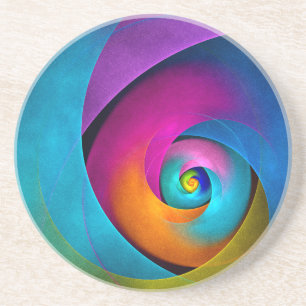 Posavasos Patrón azul rosado del arte del resumen floral mod