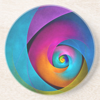 Posavasos Patrón azul rosado del arte del resumen floral mod