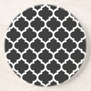 Posavasos Patrón blanco negro de quatrefol marroquí #5