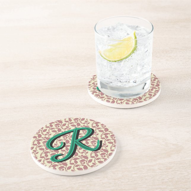 Posavasos Patrón botánico personalizado y personalizado (Lado)