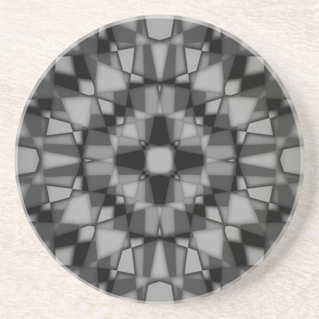 Posavasos Patrón caleidoscopio oscuro (Frente)
