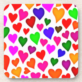 Posavasos Patrón cardíaco multicolor vibrante