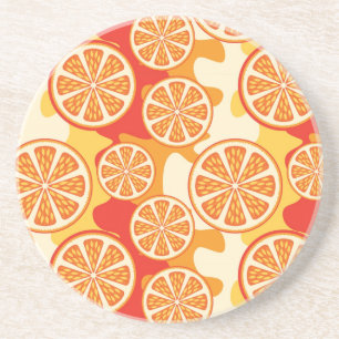 Posavasos Patrón cítrico del Naranja retro