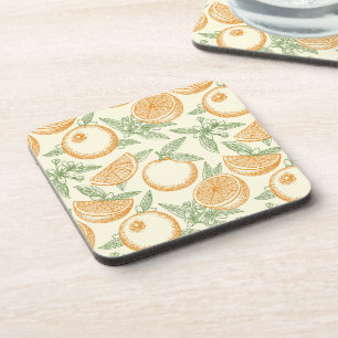 Posavasos Patrón clásico de fruta Naranja