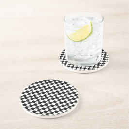 Posavasos Patrón clásico de houndstooth negro