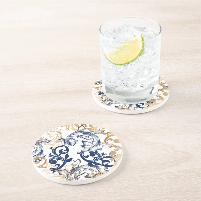 Posavasos Patrón Clásico Retro de Estilo Barroco (Lado)