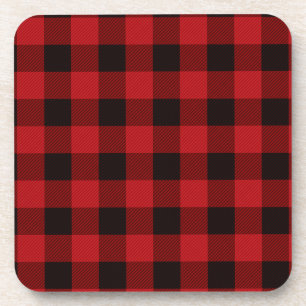 Posavasos Patrón clásico rojo y negro trenzado