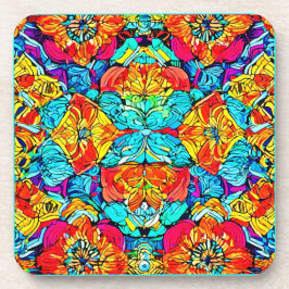 Posavasos Patrón colorido desatado: Diseño creativo