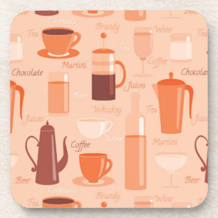 Posavasos Patrón con bebidas y texto