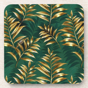 Posavasos Patrón continuo con helechos dorados