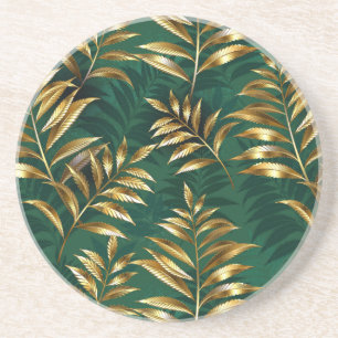 Posavasos Patrón continuo con helechos dorados