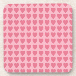 Posavasos Patrón continuo de corazones rosas