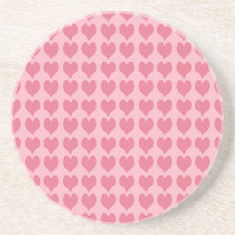 Posavasos Patrón continuo de corazones rosas