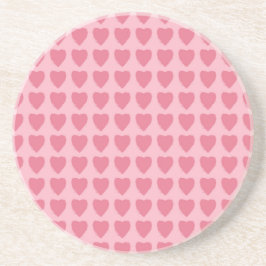 Posavasos Patrón continuo de corazones rosas