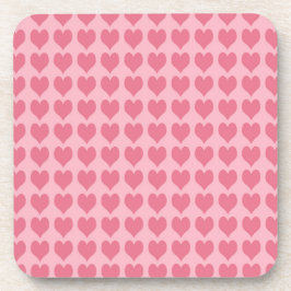 Posavasos Patrón continuo de corazones rosas