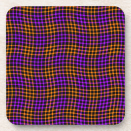 Posavasos Patrón continuo de cuadros de naranja morado