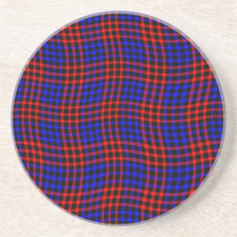 Posavasos Patrón continuo de cuadros escoceses rojos y azule