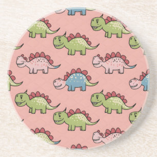 Posavasos Patrón continuo de dinosaurio lindo