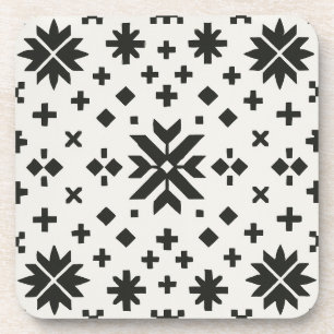 Posavasos Patrón continuo de geometría folk minimalista