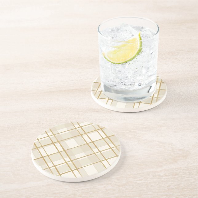 Posavasos Patrón cuadrado dorado (Lado)