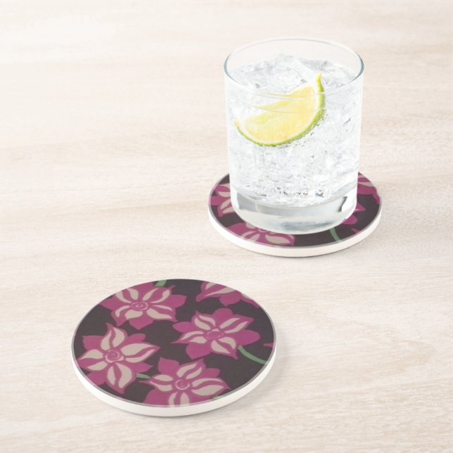 Posavasos Patrón Dahlia rosa y blanco (Lado)