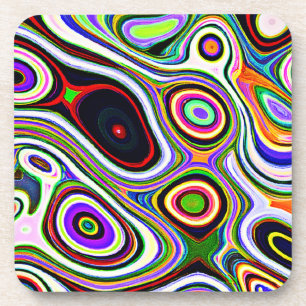 Posavasos Patrón de abstracción colorido y vivo