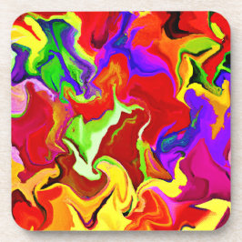 Posavasos Patrón de abstracciones coloridas y vívidas