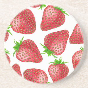 Posavasos Patrón de acuarela de fresas
